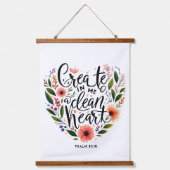 クリーンなハートフローラの作成 吊り下げ型タペストリー (正面)