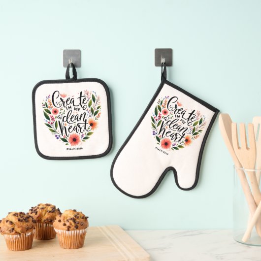 クリーンなハートフローラの作成 鍋つかみ&鍋敷きセット (インサイチュ (吊り下げ))