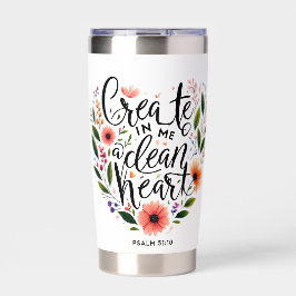 クリーンなハートフローラを作成パーソナライズされた 保温保冷タンブラー