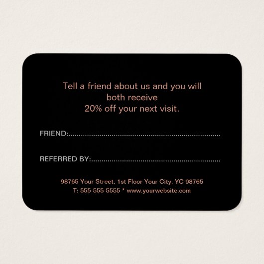 クリーンなピンクRefer a Friend Script Black Card (裏面)