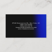 クリーンなブラックブルーグレーモノグラム名刺 名刺 (裏面)