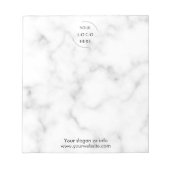 クリーンなミニマリスト大理石デザインビジネスロゴ ノートパッド (正面)