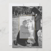 クリーンなミニマル金ゴールドラインのフレーム招待状 招待状 (裏面)