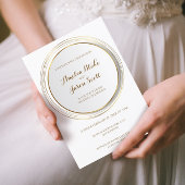 クリーンなミニマル金ゴールド線の円フレーム 招待状