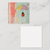 クリーンなラインとクリッター: Ladybug Raindrop ノートカード (正面/裏面)