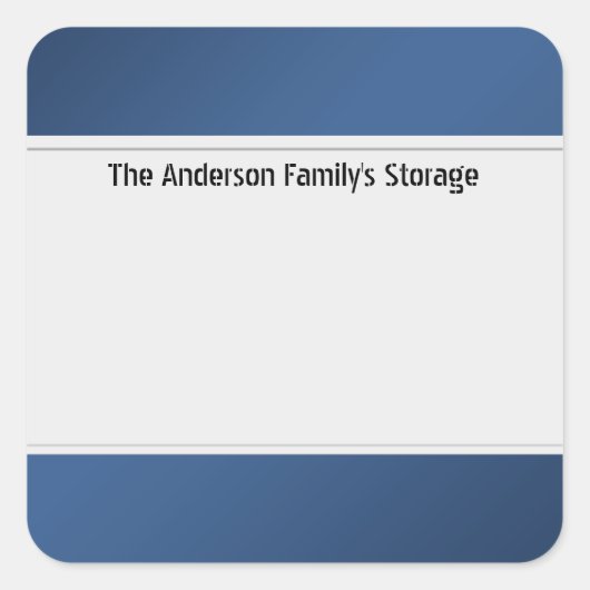 クリーンなラベルを1色の青で整理 スクエアシール (正面)
