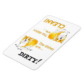 クリーンな料理/汚れた料理Corgi (4x6) マグネット (左側)