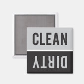 クリーンな汚れたグレーと黒の食洗機 マグネット (正面/裏面)