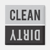 クリーンな汚れたグレーと黒の食洗機 マグネット (正面)