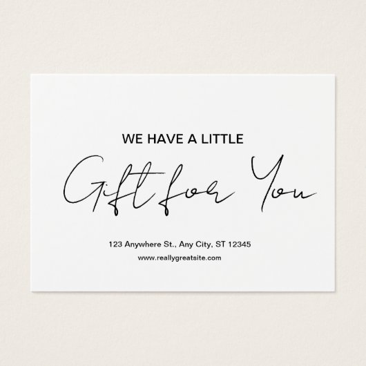 クリーンな白黒バウチャーギフト証明書 (正面)