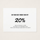 クリーンな白黒バウチャーギフト証明書 (裏面)