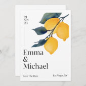 クリーンな線と飾り気のない結婚式招待状 招待状 (正面/裏面)