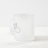 クリーンな自転車デザインのフロストガラス マグ (正面左)
