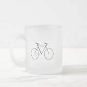 クリーンな自転車デザインのフロストガラス マグ (左)