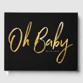 クリーンはっきりしたオモダンベビータイポグラフィ赤ちゃんシャワー ゲストブック (正面)