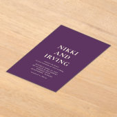 クリーンはっきりしたフォントパープモダンラ結婚ーズ アクリル招待状 (レイダウン)