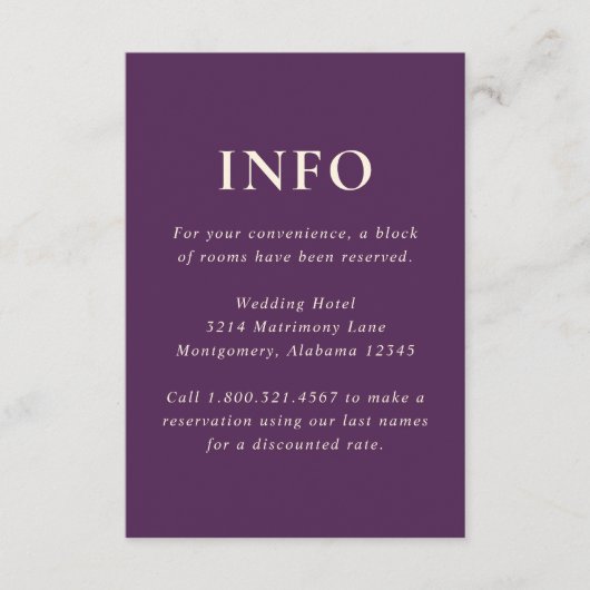 クリーンはっきりしたフォントパープモダンラ結婚ーズ エンクロージャーカード (正面)