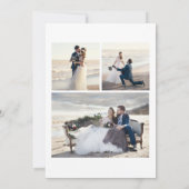 クリーンほこりっぽい青い植物写真エレガントな結婚式 セーブザデート (裏面)