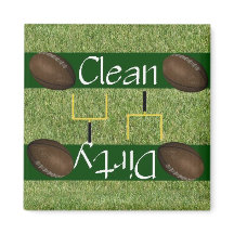 クリーンまたはダーティなサッカー食洗機マグネット