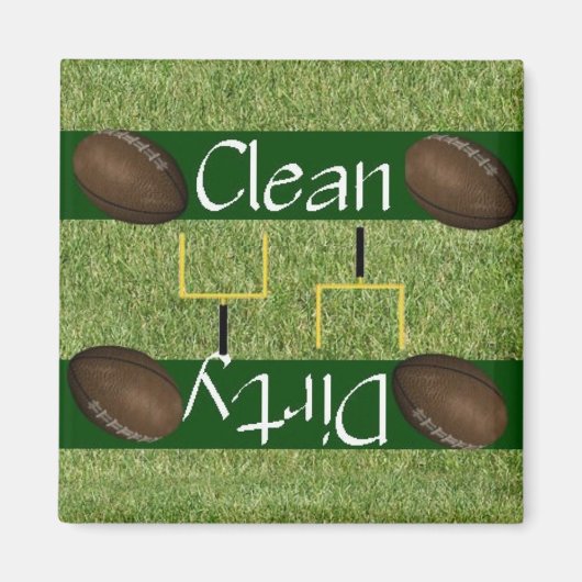 クリーンまたはダーティなサッカー食洗機マグネット マグネット (正面)