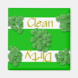 クリーンまたはダーティなシャムロック食洗機マグネット マグネット