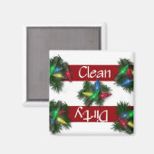 クリーンまたはダーティクリスマスライト食洗機マグネット マグネット (正面/裏面)