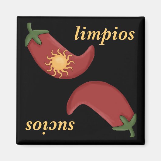 クリーンまたはダーティチリ&サンスペインの食洗機 マグネット (正面)