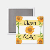 クリーンまたはダーティヒマワリ2食洗機 マグネット (正面/裏面)