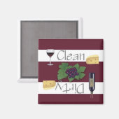 クリーンまたはダーティワイン食洗機磁石 マグネット (正面/裏面)