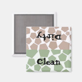 クリーンまたはダーティ六角デザイン マグネット (正面/裏面)