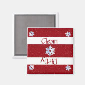 クリーンまたはダーティ雪片食洗機磁石 マグネット (正面/裏面)