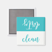 クリーンまたはダーティ食洗機マグネット（アクアおよびホワイト） マグネット (正面/裏面)