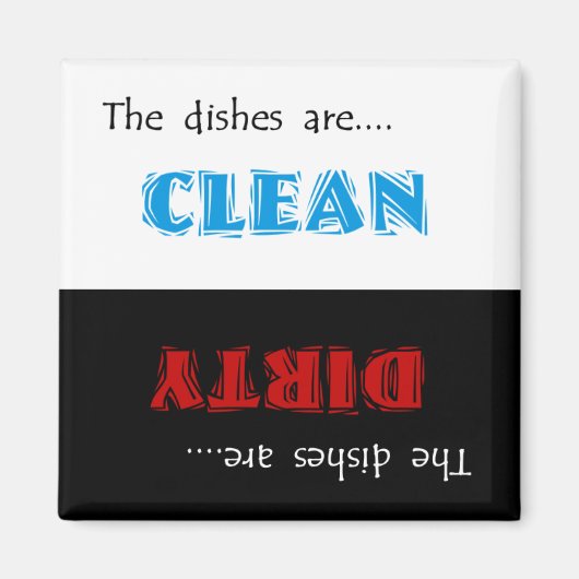 クリーンまたはダーティ食洗機磁石 マグネット (正面)