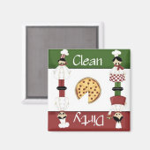 クリーンまたは汚いシェフイタリアン食洗機マグネット マグネット (正面/裏面)