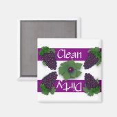 クリーンまたは汚いブドウ食洗機磁石 マグネット (正面/裏面)