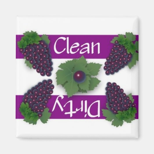 クリーンまたは汚いブドウ食洗機磁石 マグネット (正面)