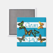 クリーンまたは汚い蝶食洗機磁石 マグネット (正面/裏面)