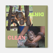 クリーンまたは汚れた皿食洗機 マグネット (正面)