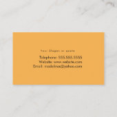 クリーンまつ毛技術者オレンジ色の名刺 名刺 (裏面)