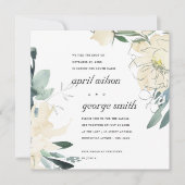 クリーンアイボリーグリーンフローラ私たちはノットカードを結んだ サンキューカード (正面)