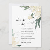 クリーンアイボリー緑水色フローラ結婚ズ感謝してい サンキューカード (正面)