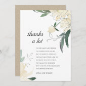 クリーンアイボリー緑水色フローラ結婚ズ感謝してい サンキューカード (正面/裏面)