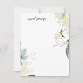 クリーンアイボリー緑水色フローラ パーソナライズされた ノートカード (正面)