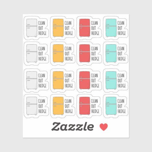 クリーンアウト冷蔵庫レトロ冷蔵庫雑用プランナー シール (シート)