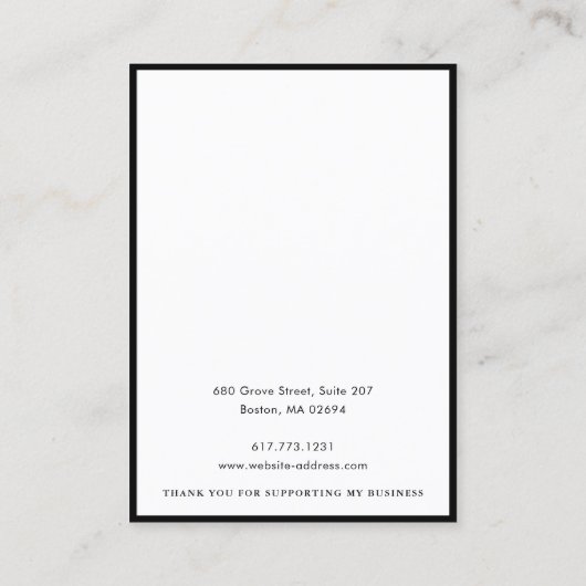 クリーンイヤリングネックレスジュエリーロゴ コーリングカード (裏面)