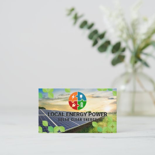 クリーンエネルギー | パネル太陽の | 技術 名刺 (スタンド正面)