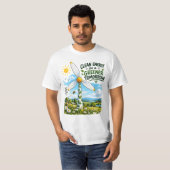 クリーンエネルギー 風力タービン Tシャツ (正面フル)