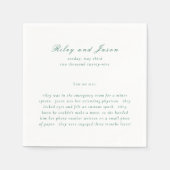 クリーンエメラルドグリーンエレガントな結婚式 スタンダードカクテルナプキン (正面)