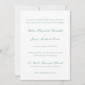 クリーンエメラルドグリーンエレガントな結婚式 招待状 (正面)