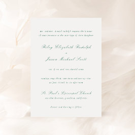 クリーンエメラルドグリーンエレガントな結婚式 招待状